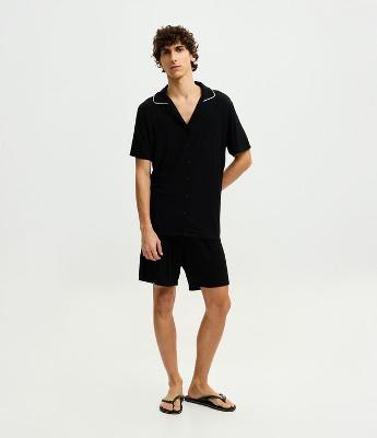 Pijama em Viscolycra com Blusa com Contraste e Short