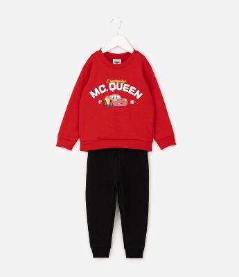 Conjunto Infantil Moletom Carros com Felpa - Tam 2 a 6 Anos