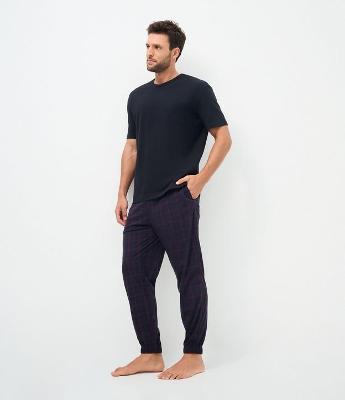 Calça de Pijama Jogger em Plush Xadrez