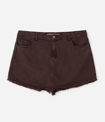 Short Saia em Sarja com Barra a Fio Curve & Plus Size