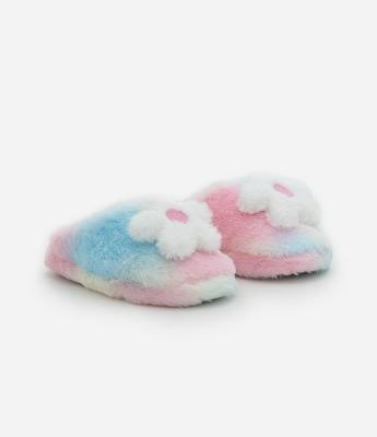 Pantufa em Fleece Felpado com Detalhe Frontal - Tam 30 ao 36