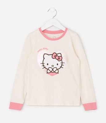 Pijama Infantil em Algodão Estampa Hello Kitty - Tam 5 a 14 Anos