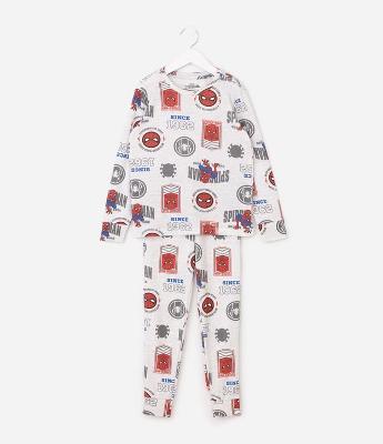 Pijama Infantil Longo com Estampa FullPrint Spider - Tam 3 a 10 Anos
