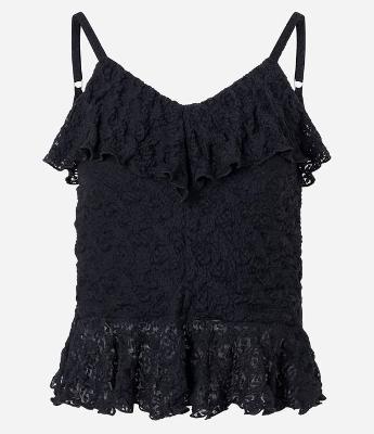Blusa em Renda com Babado e Transparência