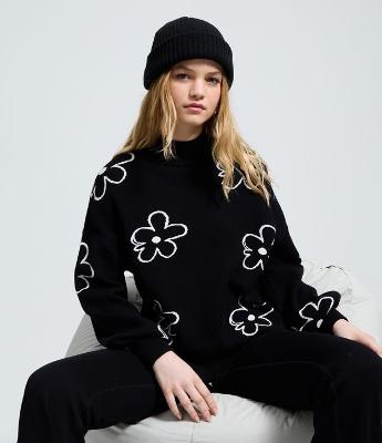 Blusa Manga Longa com Estampa Floral de Margaridas