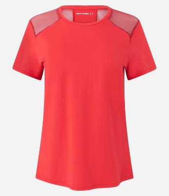 Camiseta Esportiva em Microfibra com Recorte em Tule