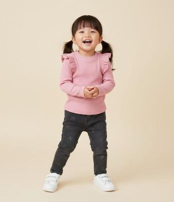 Calça Infantil Jeans Mom com Laços - Tam 1 a 6 Anos