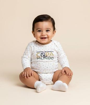 Body Infantil Esportivo Com Estampa Copa Do Mundo – Tam RN a 18 Meses