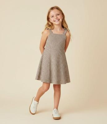 Vestido Infantil Tweed Texturizado com Laços - 5 a 14 Anos