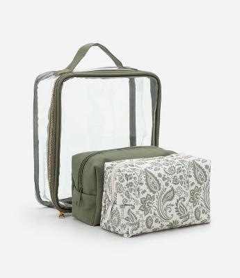 Kit 03 Necessaires com Alça e Fechamento em Zíper
