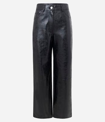 Calça Reta em PU Texturizada
