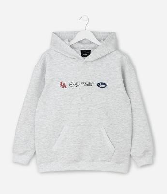 Casaco com Capuz Tech Fleece e Patch Emborrachado - Tam 5 a 14 Anos