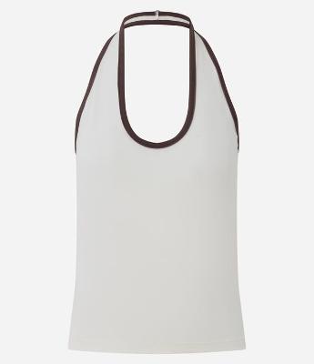 Blusa Frente Única em Ponto Roma com Contraste