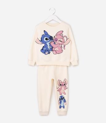 Conjunto Moletom Stitch e Angel - Tam 1 a 6 Anos
