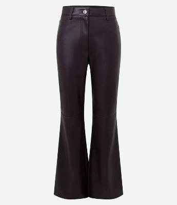 Calça Flare em PU com Five Pockets Estruturados