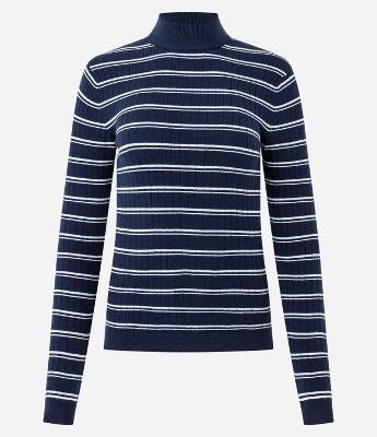 Blusa Regular em Tricô com Estampa Listrada