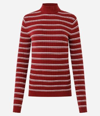 Blusa Regular em Tricô com Estampa Listrada