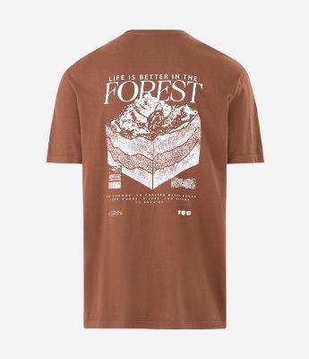 Camiseta Comfort em Algodão com Estampa Mapa Forest