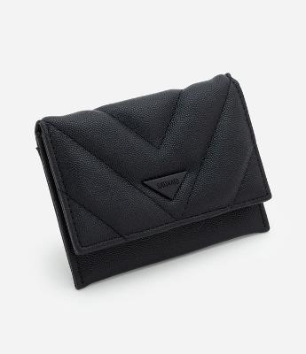 Carteira Envelope Pequena em PU com Acabamento Acolchoado