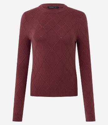 Blusa Regular em Tricô Texturizado com Manga Longa
