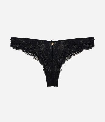 Calcinha Biquíni Fio em Renda Floral