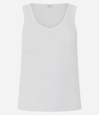 Blusa de Pijama em Ribana com Botões