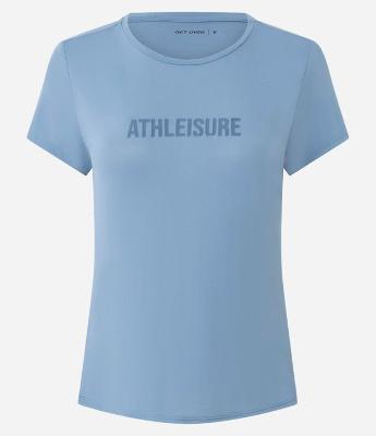 Camiseta Esportiva Regular em Crepe com Lettering Athleisure