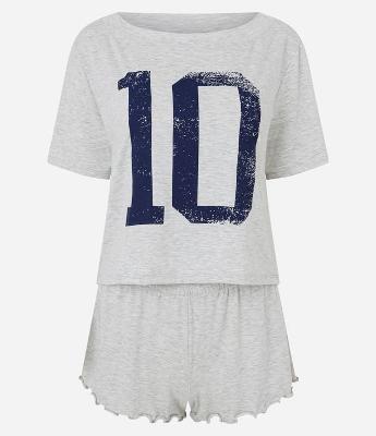 Pijama Curto com Lettering Frontal