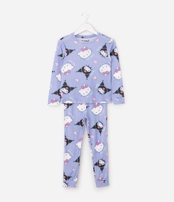 Pijama Longo Hello Kitty e Amigas - Tam 5 aos 14 Anos