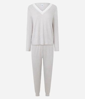 Pijama Longo Com Detalhes em Renda