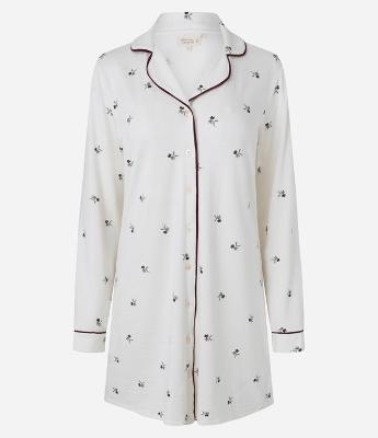 Camisola Americana com Estampa de Florzinhas