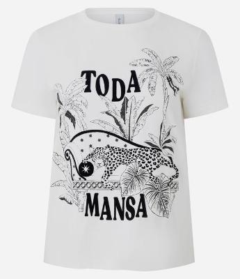 Camiseta Estampada em Algodão com Lettering Toda Mansa