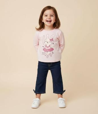 Camiseta Manga Longa Coelha Bailarina - Tam 1 a 6 Anos