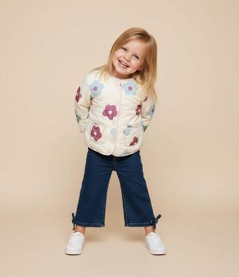 Jaqueta Infantil Floral em Microfibra - Tam 1 a 6 Anos