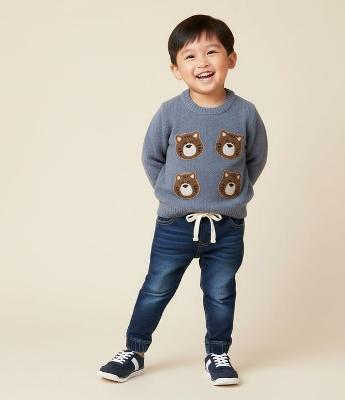 Suéter Infantil em Chenille com Patches de Ursinho – Tam 1 a 5/6 Anos