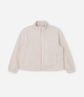 Jaqueta Esportiva em Sherpa com Gola Alta Curve & Plus Size