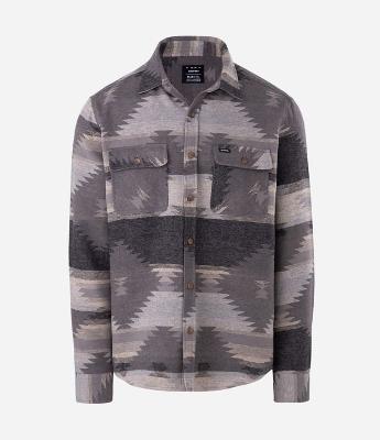 Camisa Comfort em Jacquard com Bolsos e Estampa