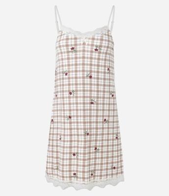 Camisola de Alcinha em Viscolycra com Estampa Xadrez