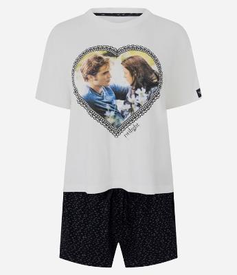 Pijama Short Doll com Estampa Crepúsculo