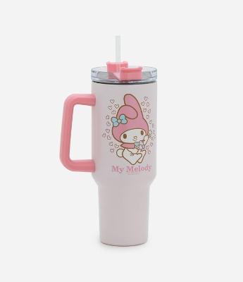 Copo Térmico com Estampa My Melody e Canudo 1,2L
