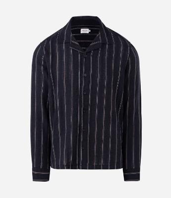 Camisa em Jacquard com Listra Vertical