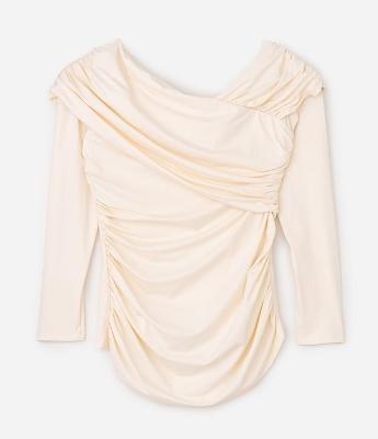 Blusa Ombro a Ombro com Drapeados Curve & Plus Size