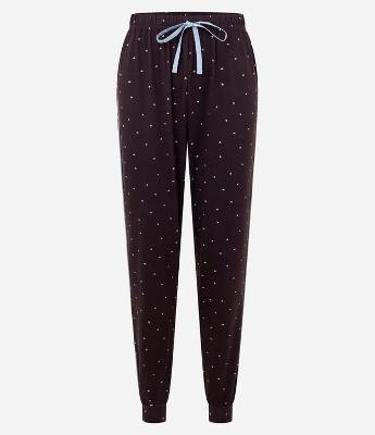 Calça de Pijama em Peach Touch com Estampa de Coração