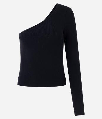 Blusa Ombro Único Manga Longa em Ribana