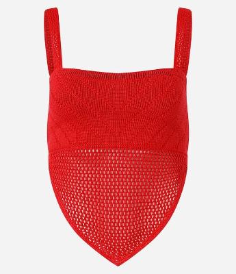 Blusa Cropped em Tricô com Barra de Ponta