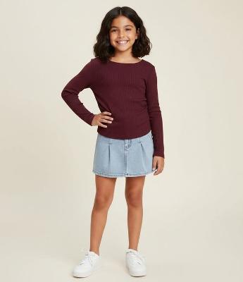 Blusa Infantil em Algodão com Drapeado Lateral - Tam 5 A 16 Anos