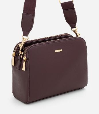 Bolsa Transversal Média em PU com Alça Ajustável