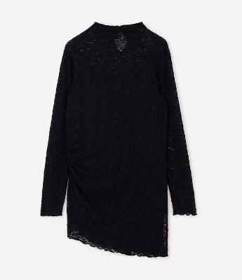 Blusa de Renda Texturizada Floral com Franzido Curve & Plus Size