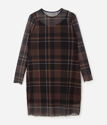 Vestido Curto em Tule Xadrez com Anágua Curve & Plus Size