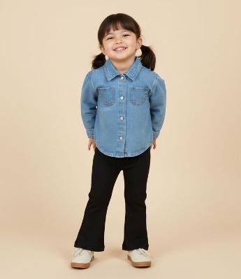 Jaqueta Infantil em Jeans Texturizado com Bolsos – Tam 1 a 6 Anos
